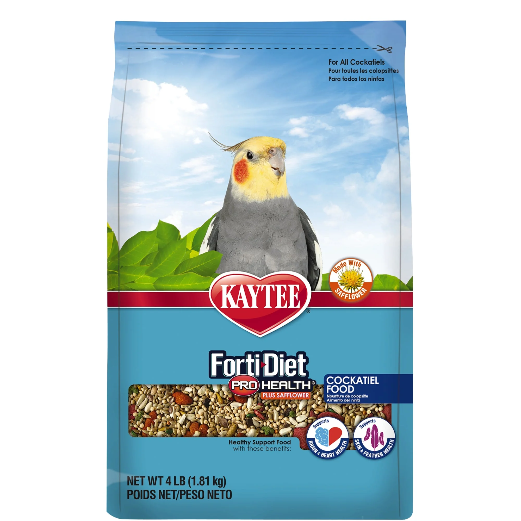 Kaytee Forti-Diet Pro Health Cockatiel Food with Safflower 4lb - Image 1
