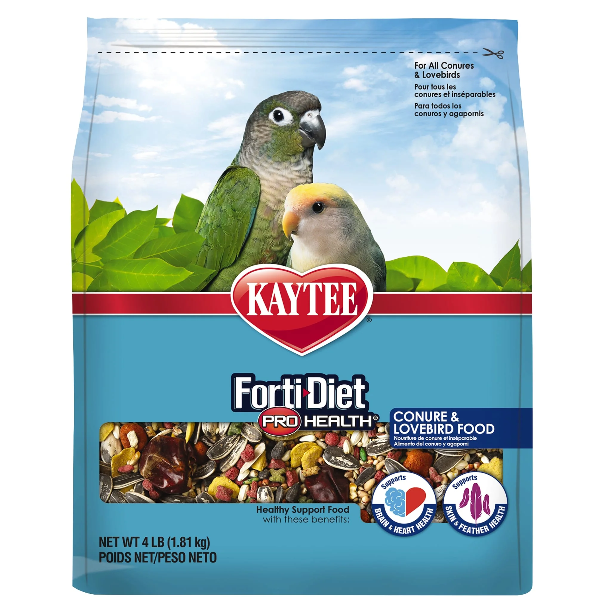Kaytee Forti-Diet Pro Health Conure and Lovebird Food 4lb - Image 1