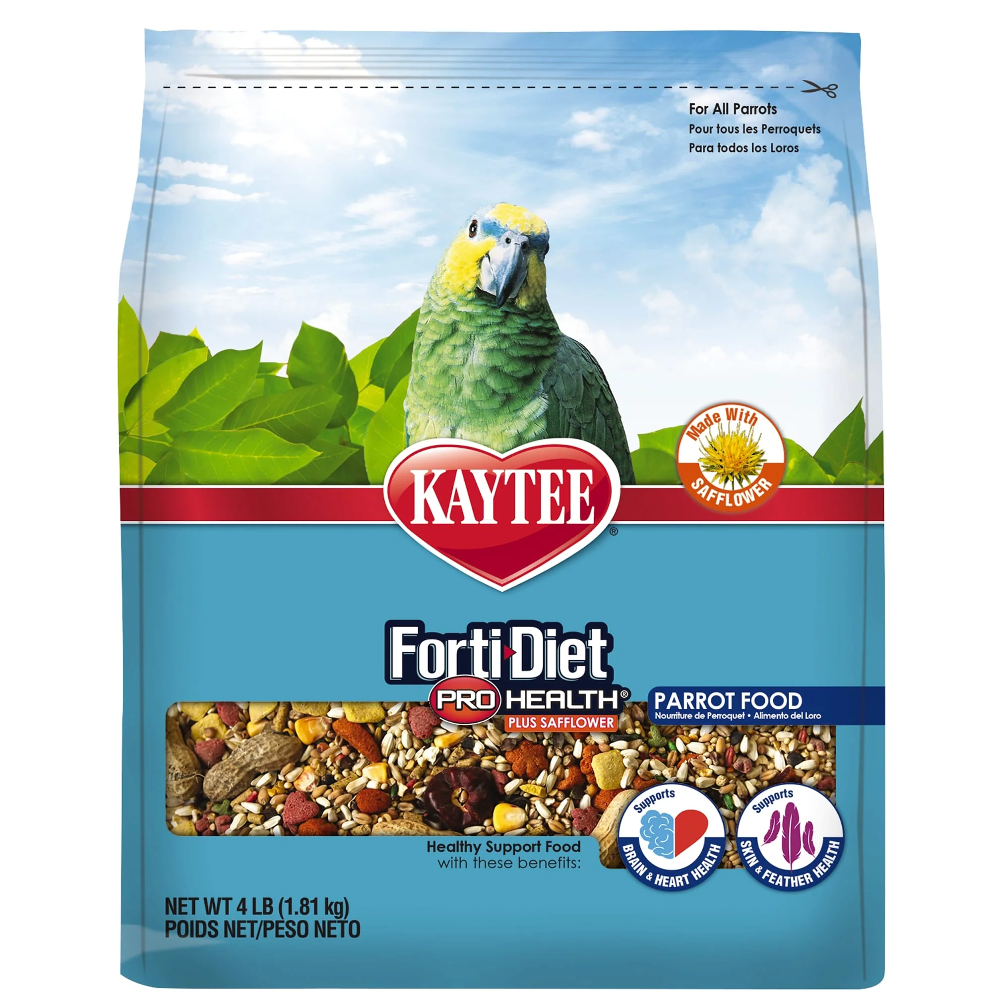Kaytee Forti-Diet Pro Health Parrot with Safflower 4LB - Image 1