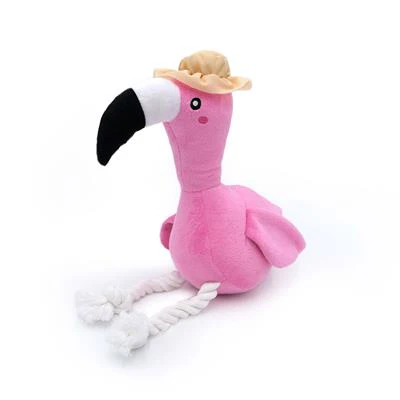 Zippy Paws Plush Dog Toy Playful Pal - Freya the Flamingo - Image 1