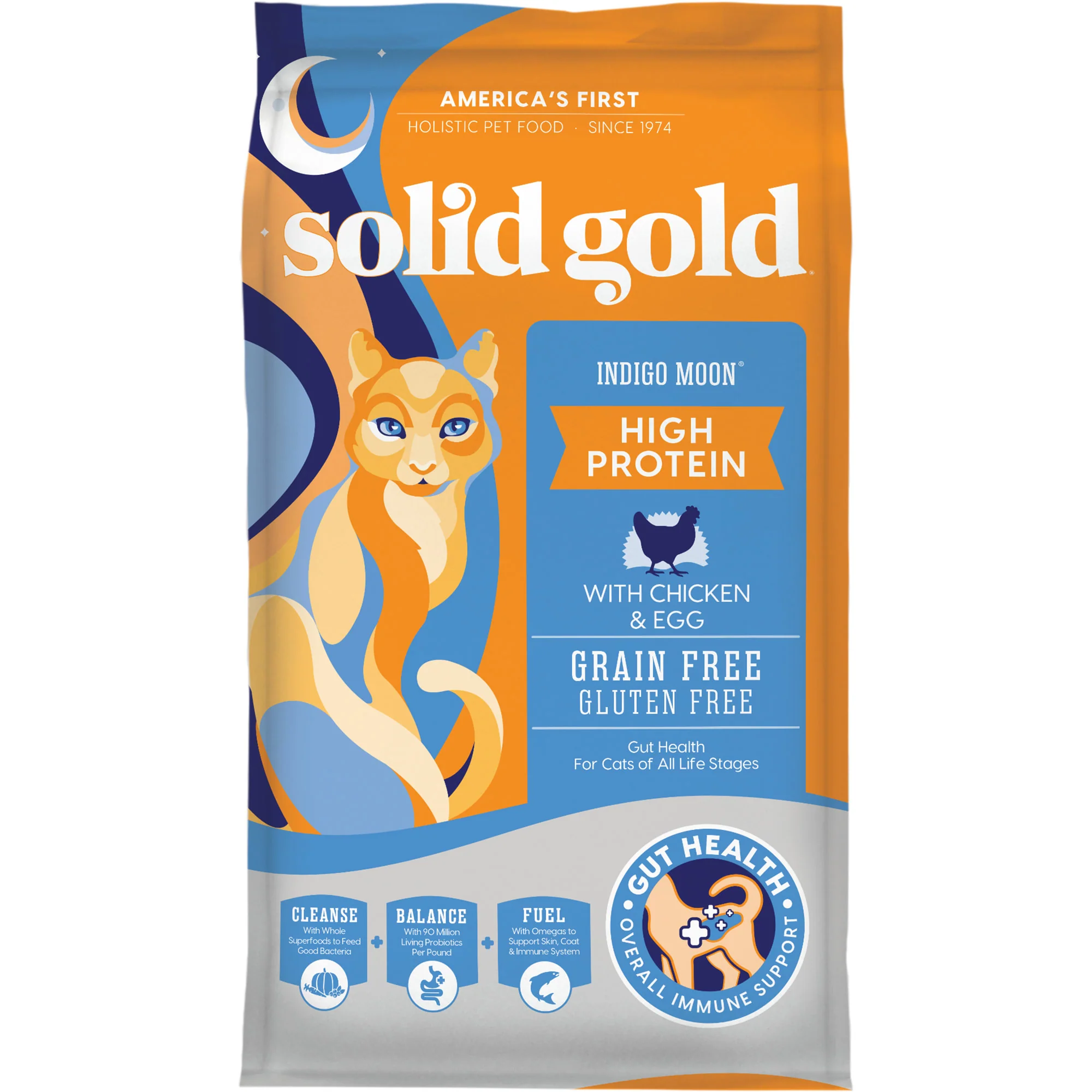 Solid Gold Grain-Free Chicken & Egg Indigo Moon Dry Cat Food, 12 Lb - Image 1