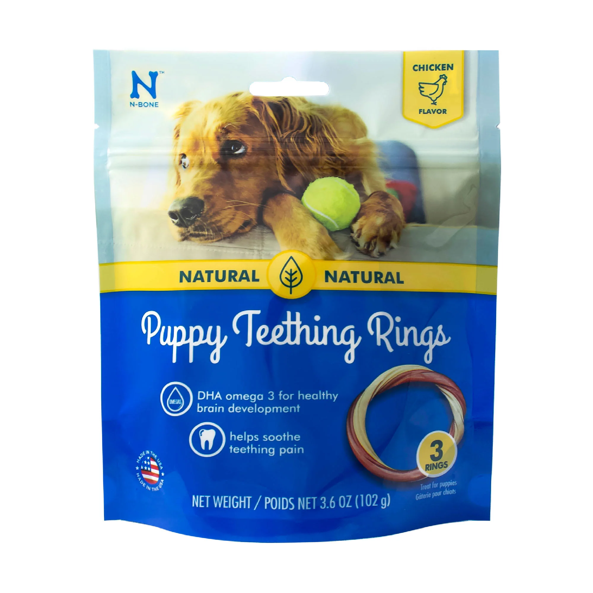 Nbone Puppy Teething Rings In Chicken 3pk - Image 1