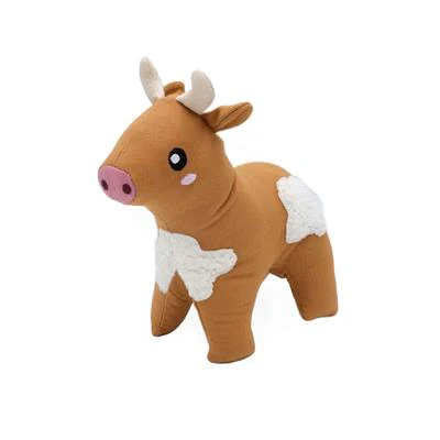 Zippy Paws Plush Dog Toy ecoZippy Cotton Cuddler - Cow - Image 1