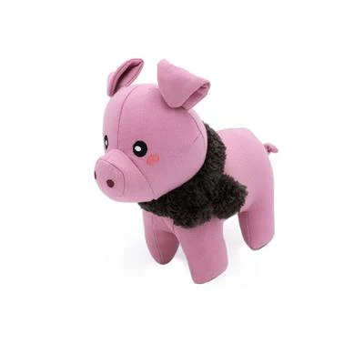 Zippy Paws Plush Dog Toy ecoZippy Cotton Cuddler - Pig - Image 1
