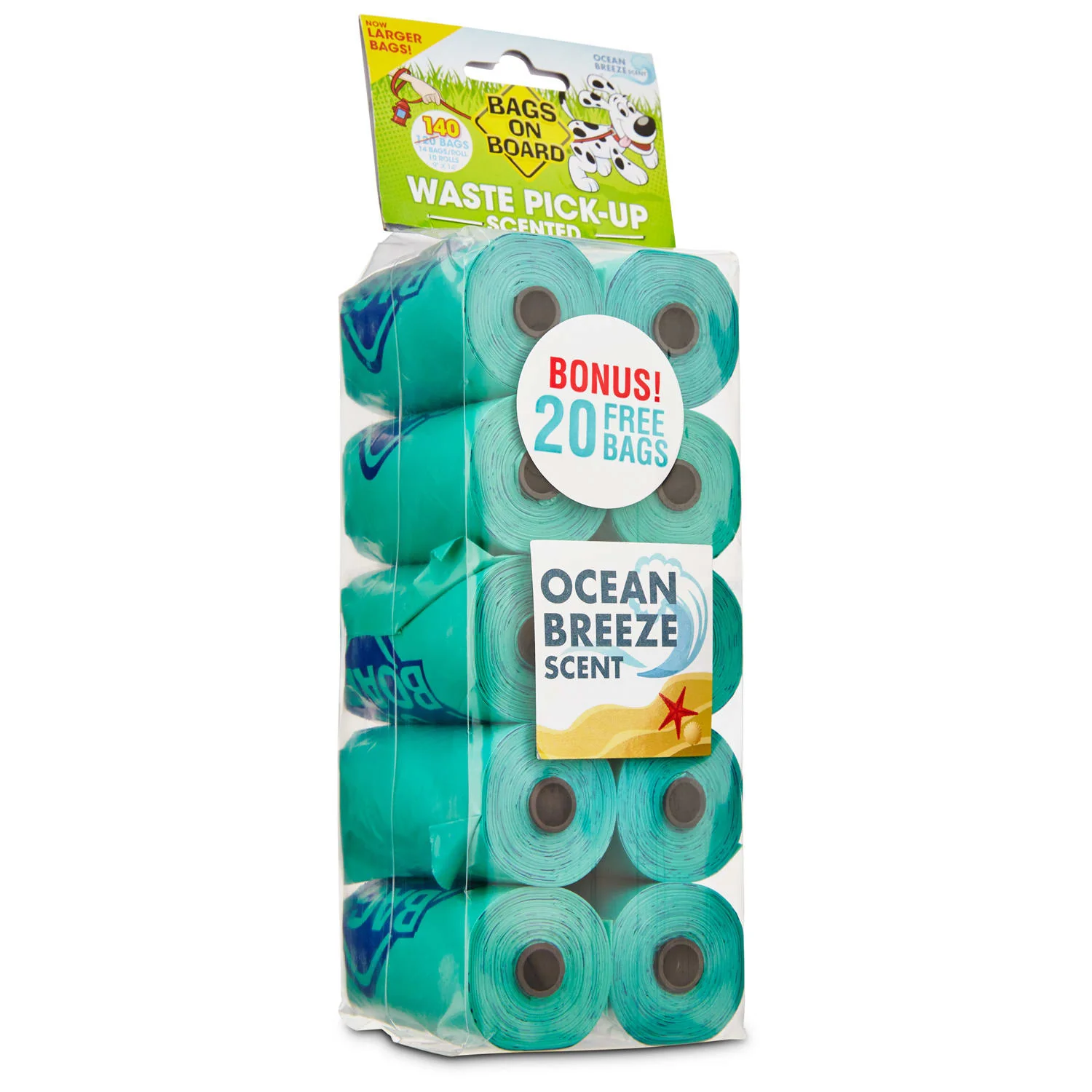 Bags on Board Dog Waste Bag Refills 120ct Ocean Breeze Scented - Image 1