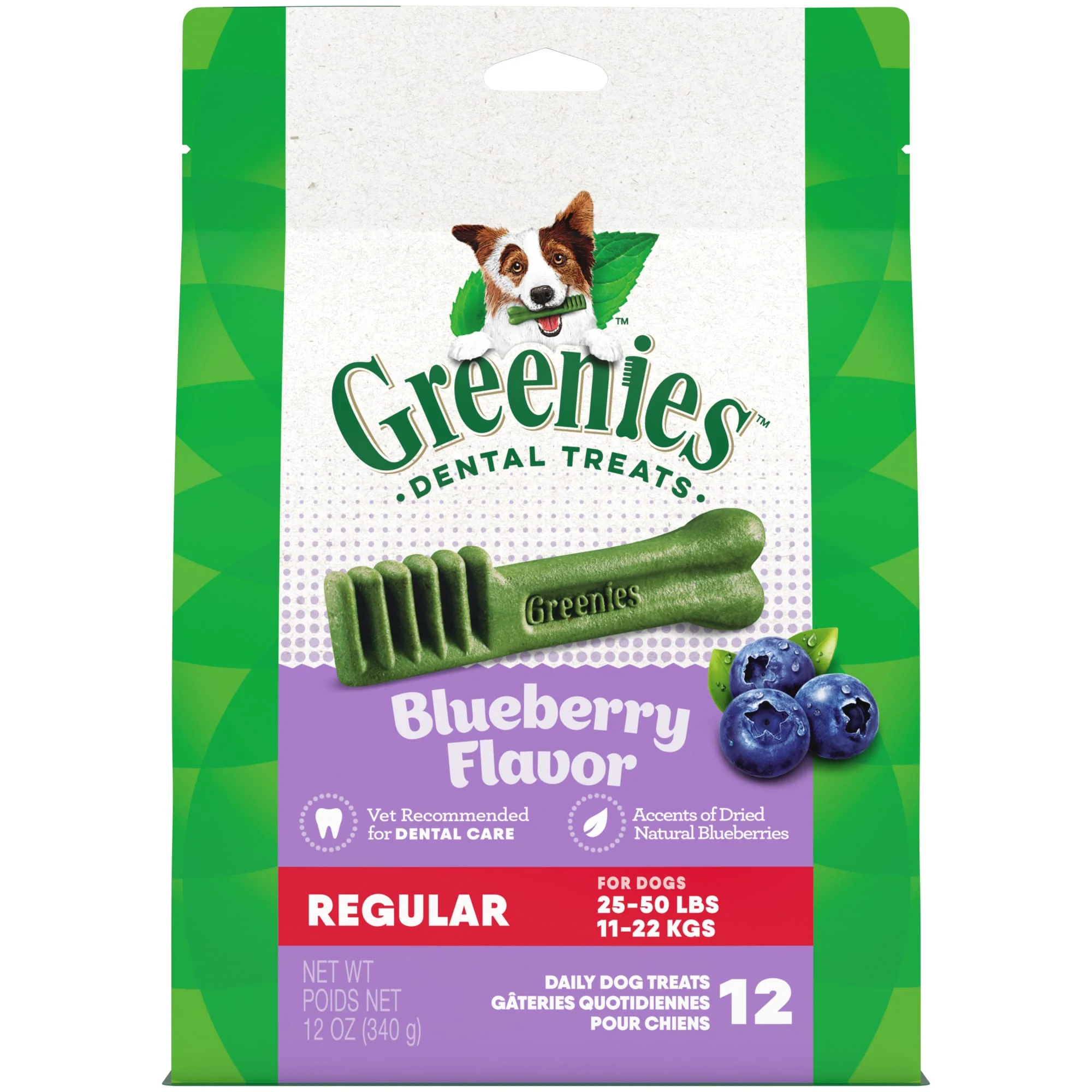 Greenies Blueberry Regular Dental Dog Treats - 12ct - Image 1