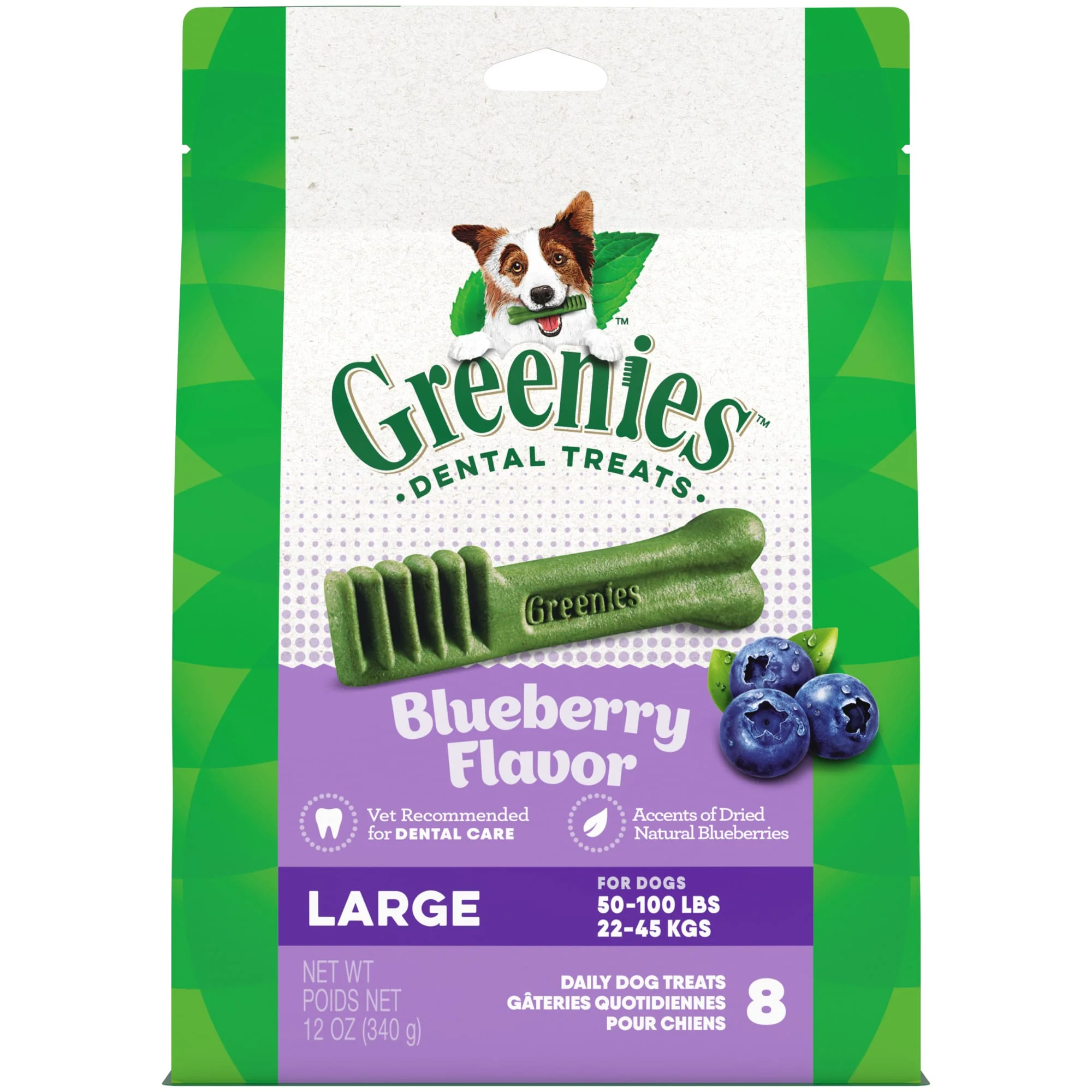 GREENIES Large Natural Dog Dental Chews Blueberry Flavor  12 oz. Pack - Image 1