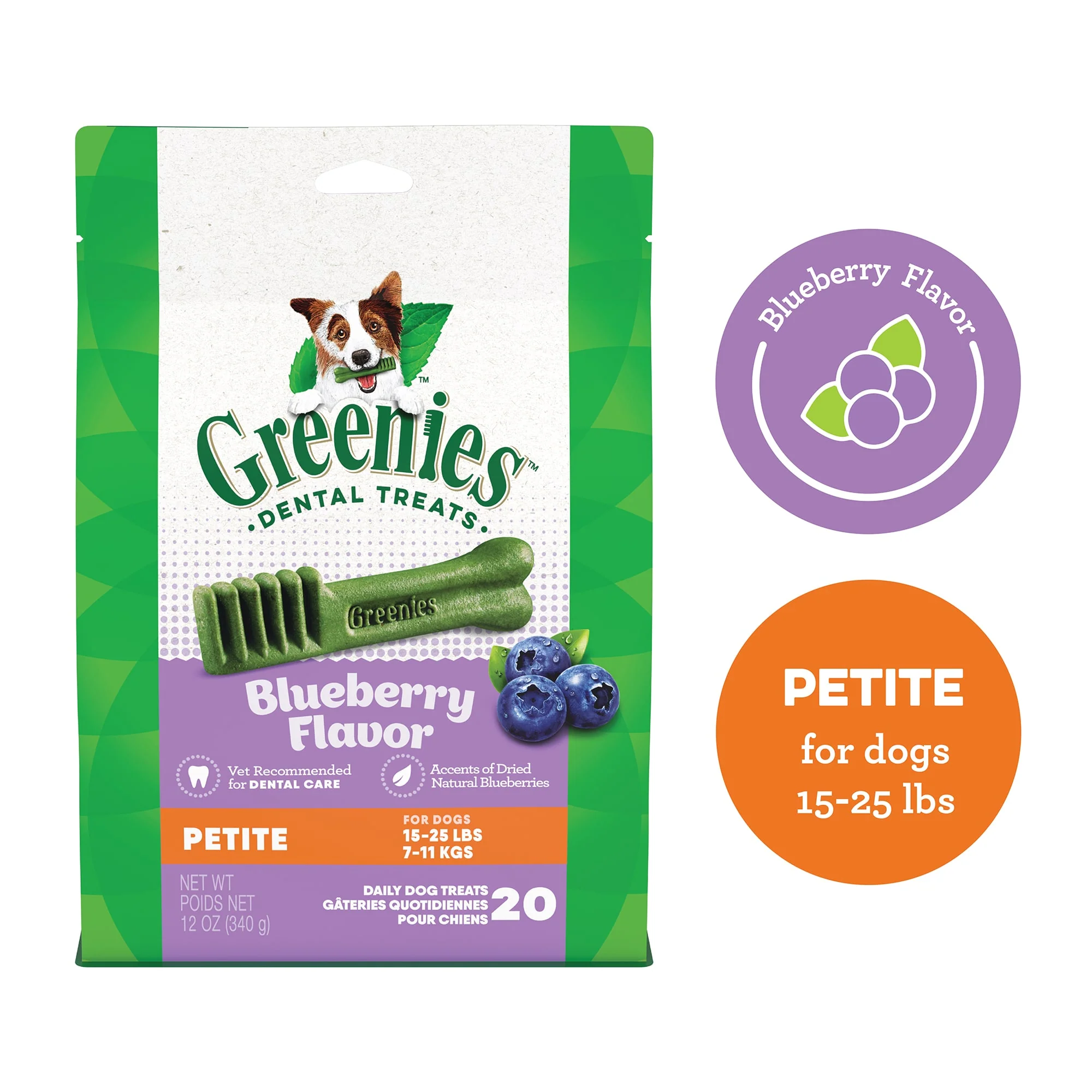 GREENIES Petite Natural Dog Dental Chews Blueberry Flavor  12 oz. Pack - Image 1