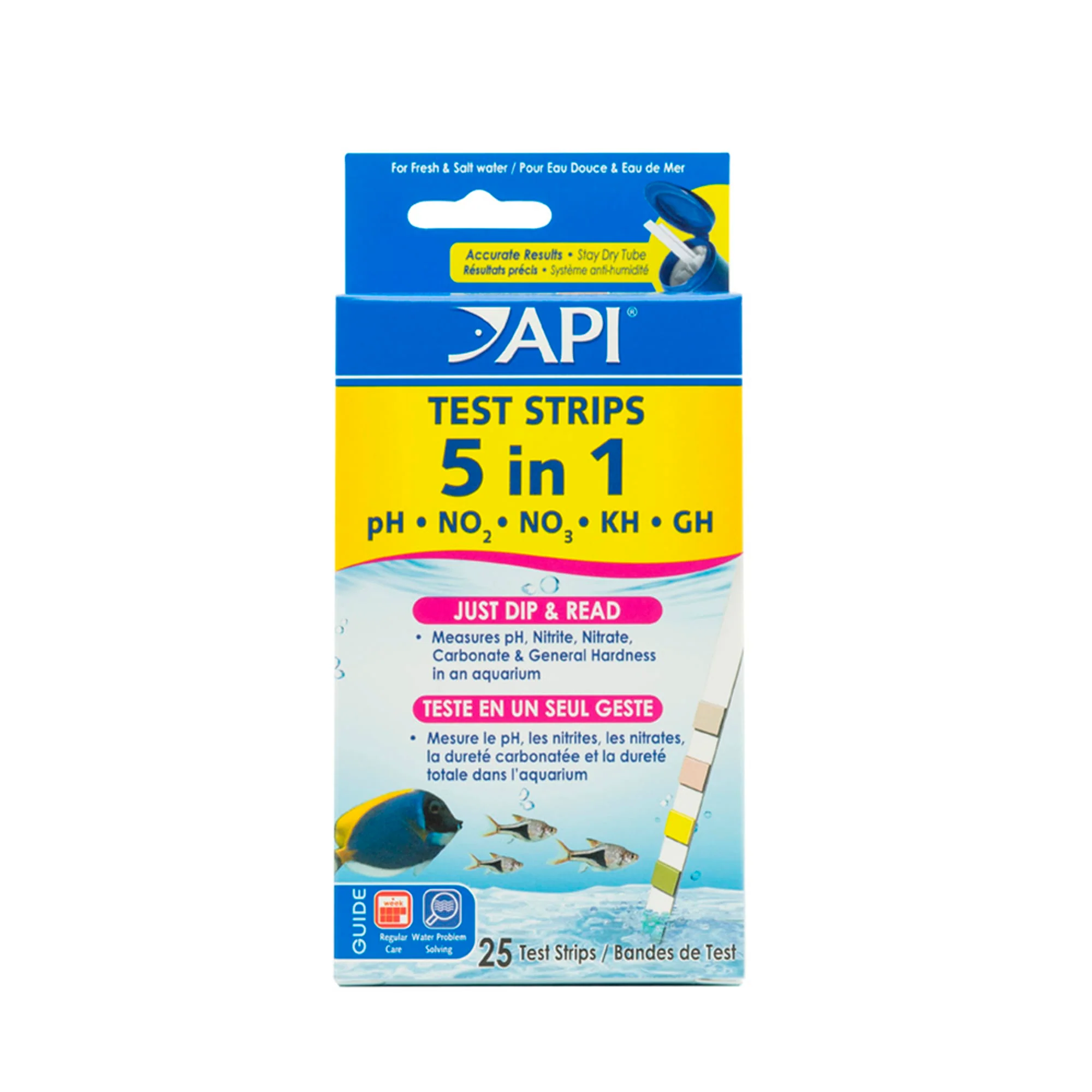 API 5-In-1 Test Strips  Freshwater And Saltwater Aquarium Test Strips  25-Count - Image 1