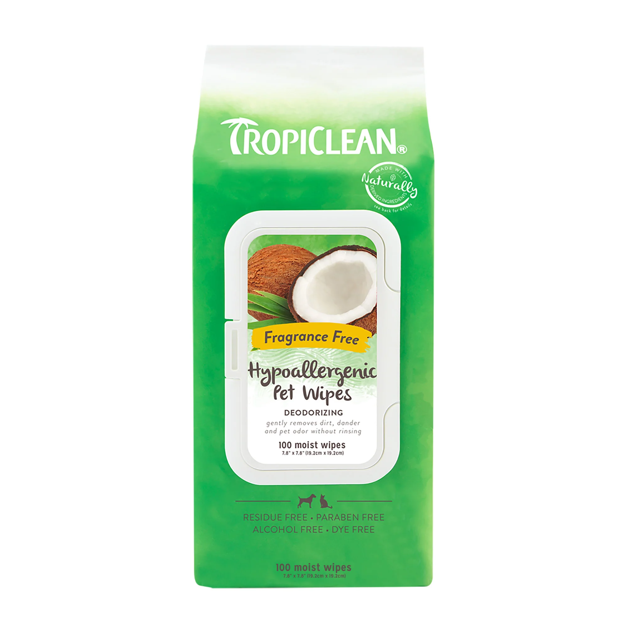 TropiClean Hypoallergenic Cleaning Pet Wipes, 100ct - Image 1
