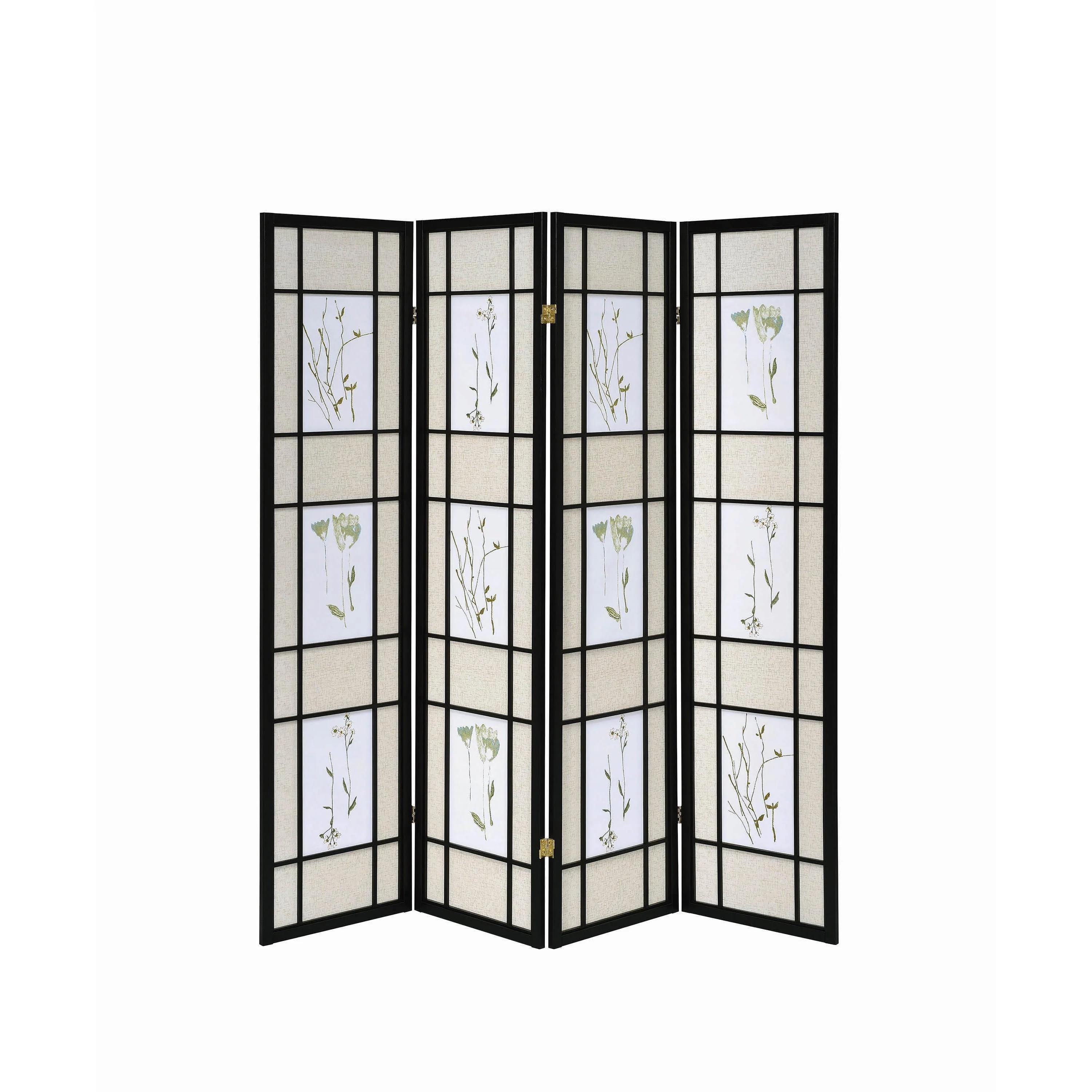 Coaster Furniture Catabella 4407 4-Panel Room Divider Folding Shoji Screen - Floral - Image 3