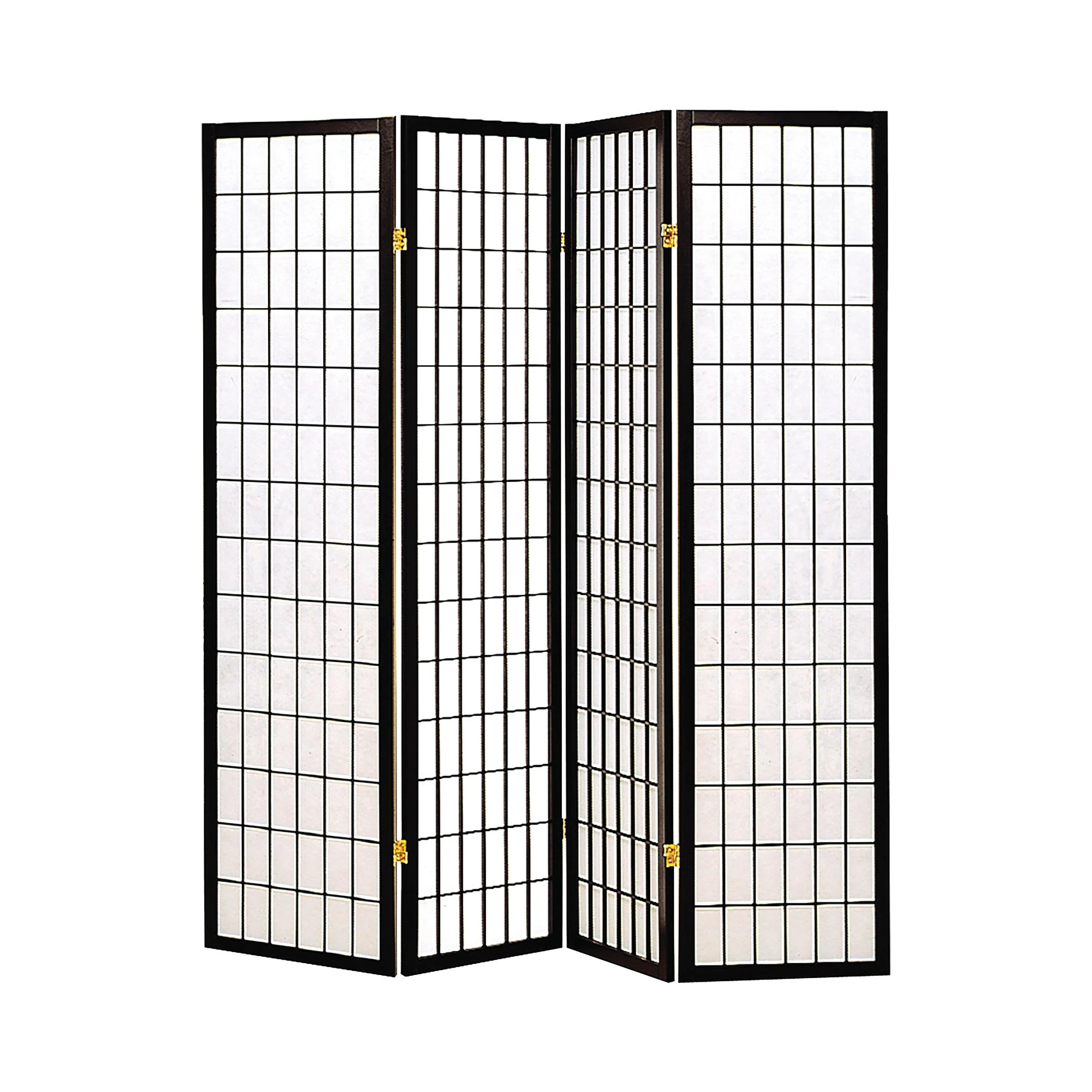 Coaster Furniture Roberto 4624 4-Panel Room Divider Folding Shoji Screen – Black