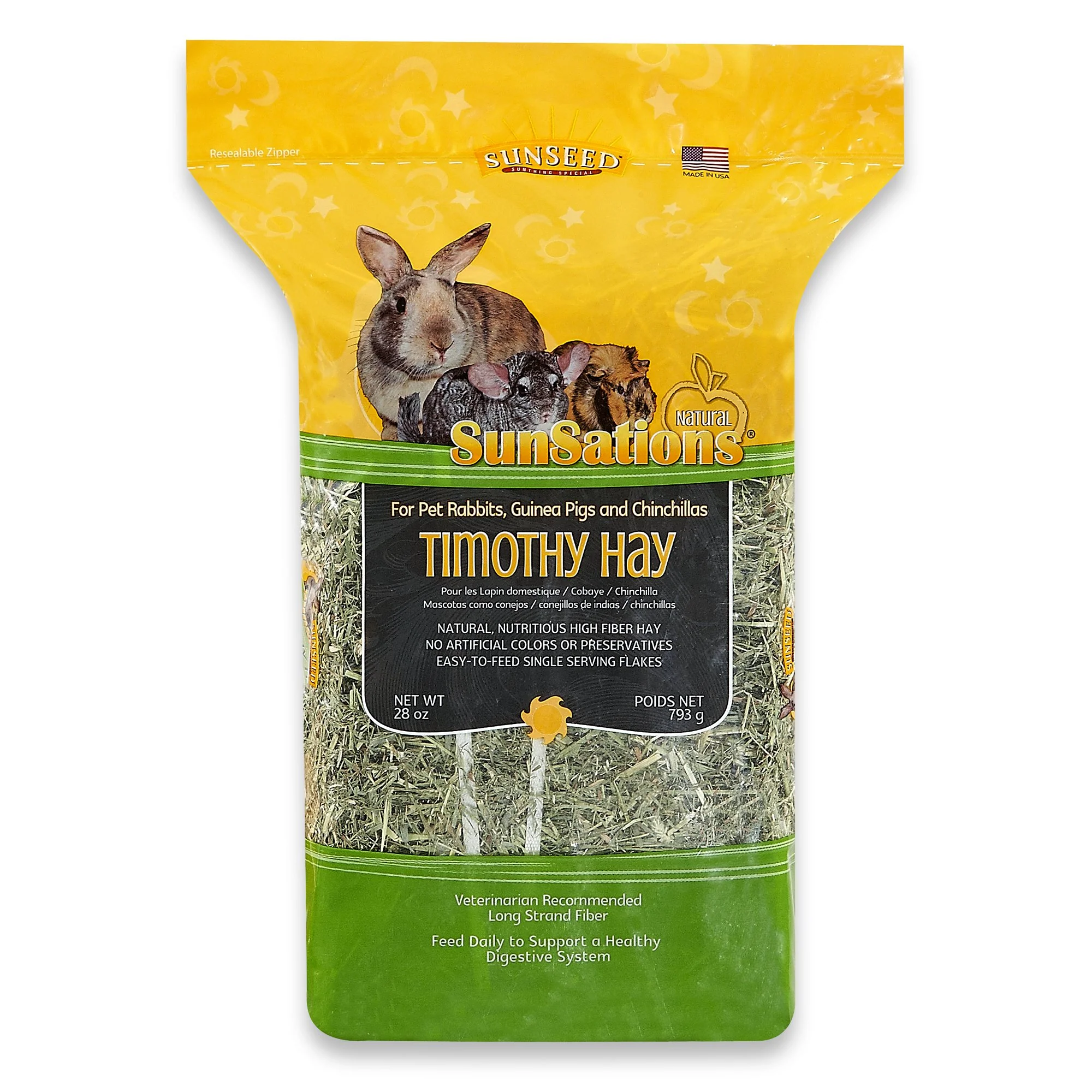 Sunseed® Sunsations™ Natural Timothy Hay for Rabbits  Guinea Pigs & Chinchillas 28 Oz - Image 1