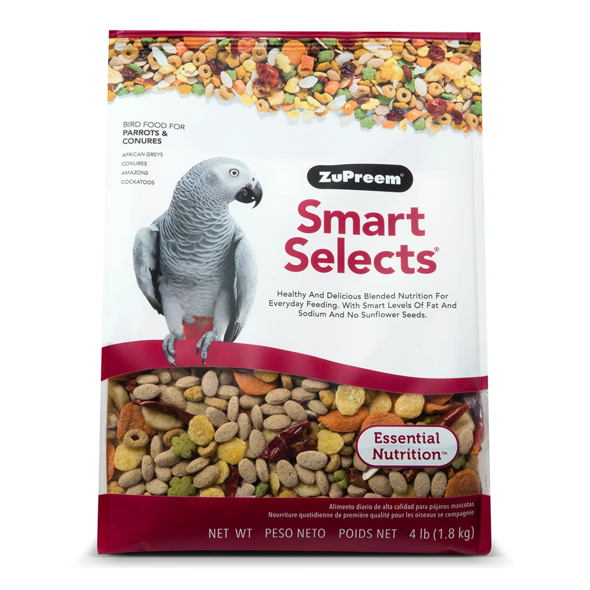 Zupreem Smart Selects Parrots & Conures Bird Food 4lb - Image 1