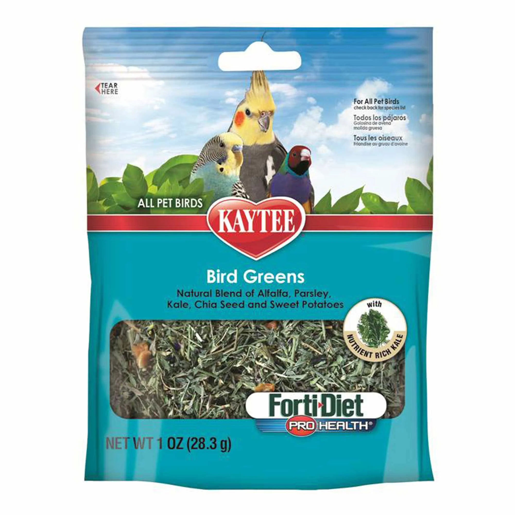 Kaytee Forti-Diet Pro Health Bird Greens Pet Bird Treats  1 Oz - Image 1