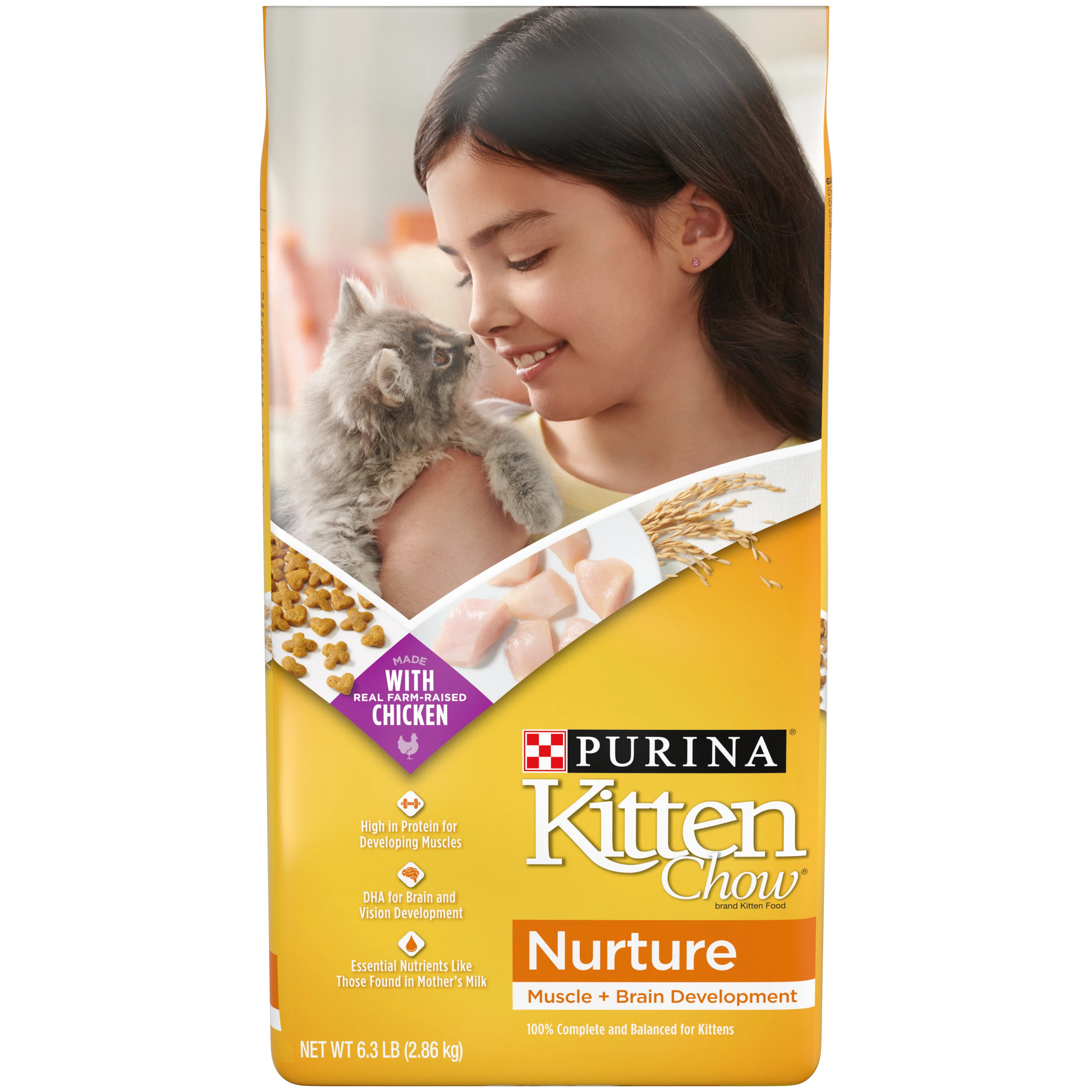 Purina Kitten Chow Kitten Food Healthy Development with Real Chicken Dry Kitten Food 6.3lb - Image 1