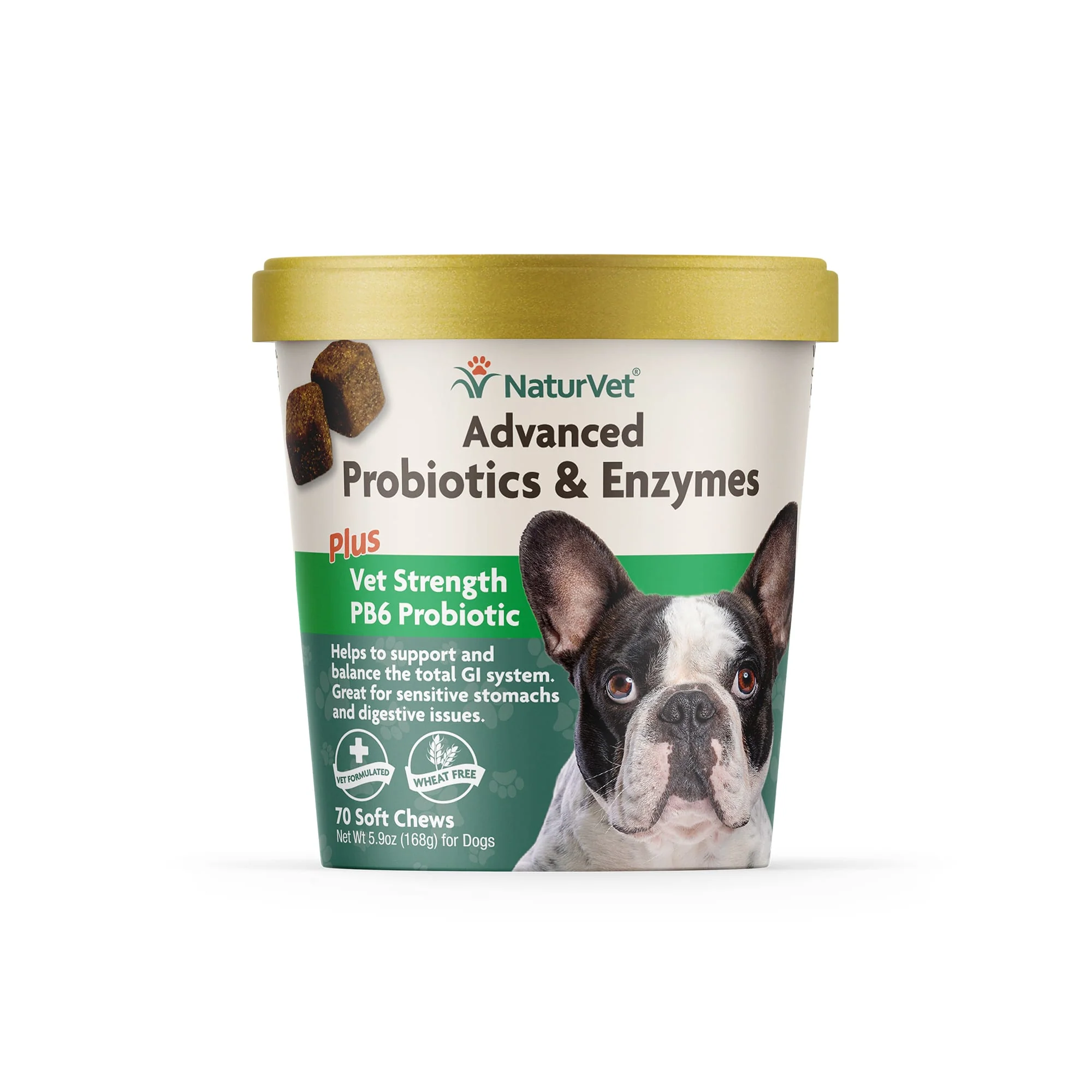 NaturVet Advanced Probiotics & Enzymes Supplement for Dogs  70 Soft Chews - Image 1