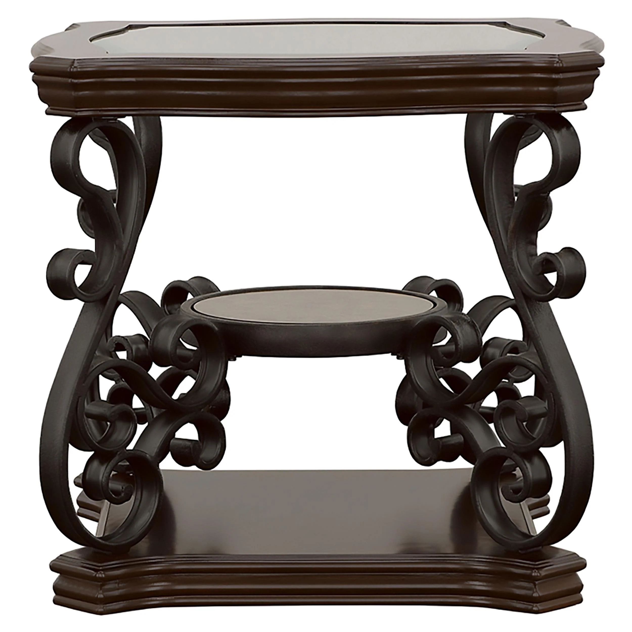 Coaster Furniture Laney 702447 1-shelf Glass Top Rectangular End Table - Deep Merlot - Image 3