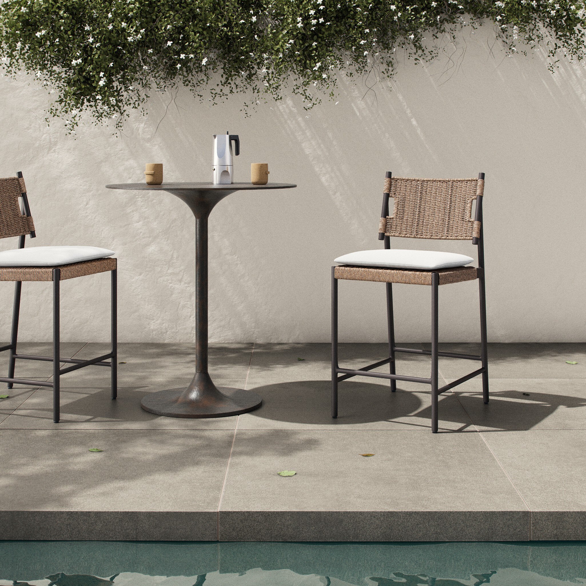 Miller Outdoor Woven Stool - Image 2