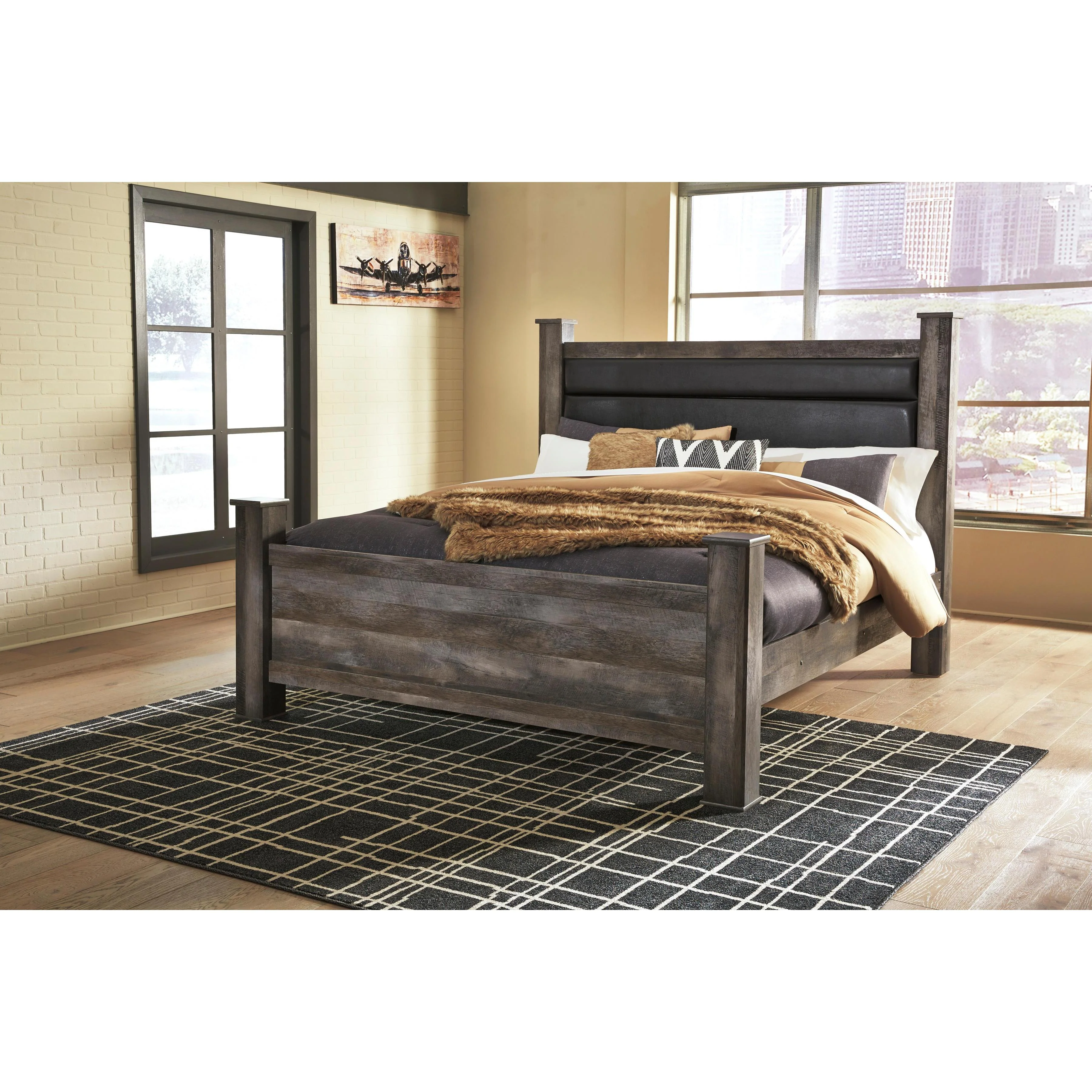 Signature Design by Ashley Wynnlow B440 5 pc King Poster Bedroom Set - Image 2