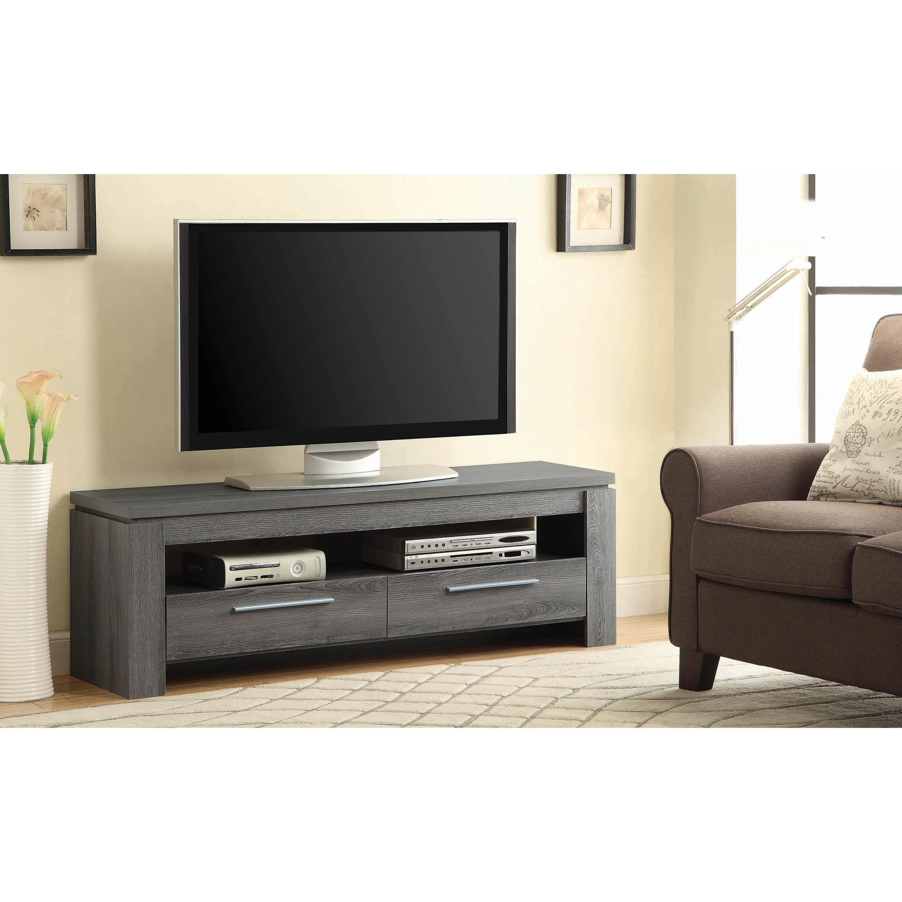 Coaster Furniture Elkton 701979 2-Drawer Engineered Wood 59" TV Stand - Weathered Grey - Image 2