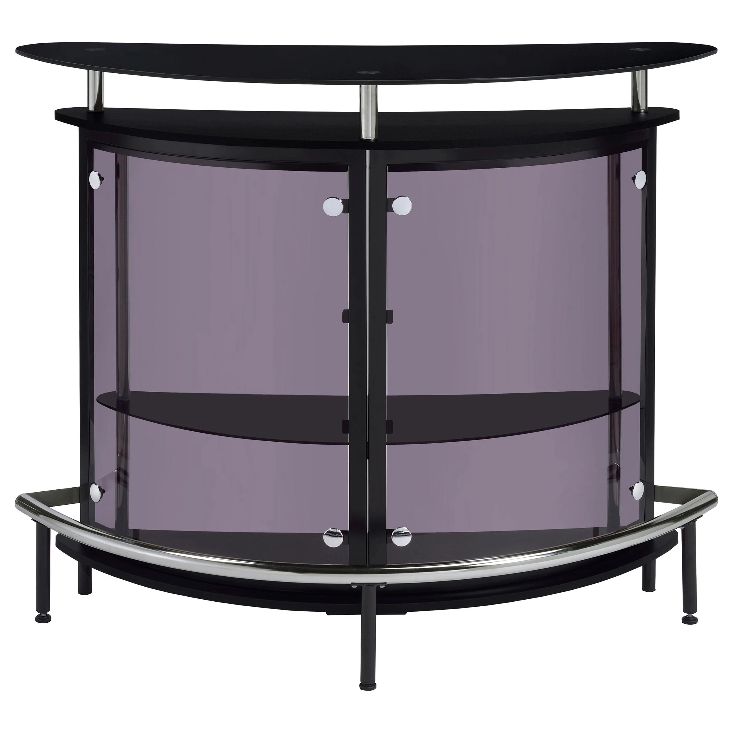 Coaster Furniture Amarillo 101065 Freestanding Glass Top Home Bar Wine Cabinet - Black - Image 2