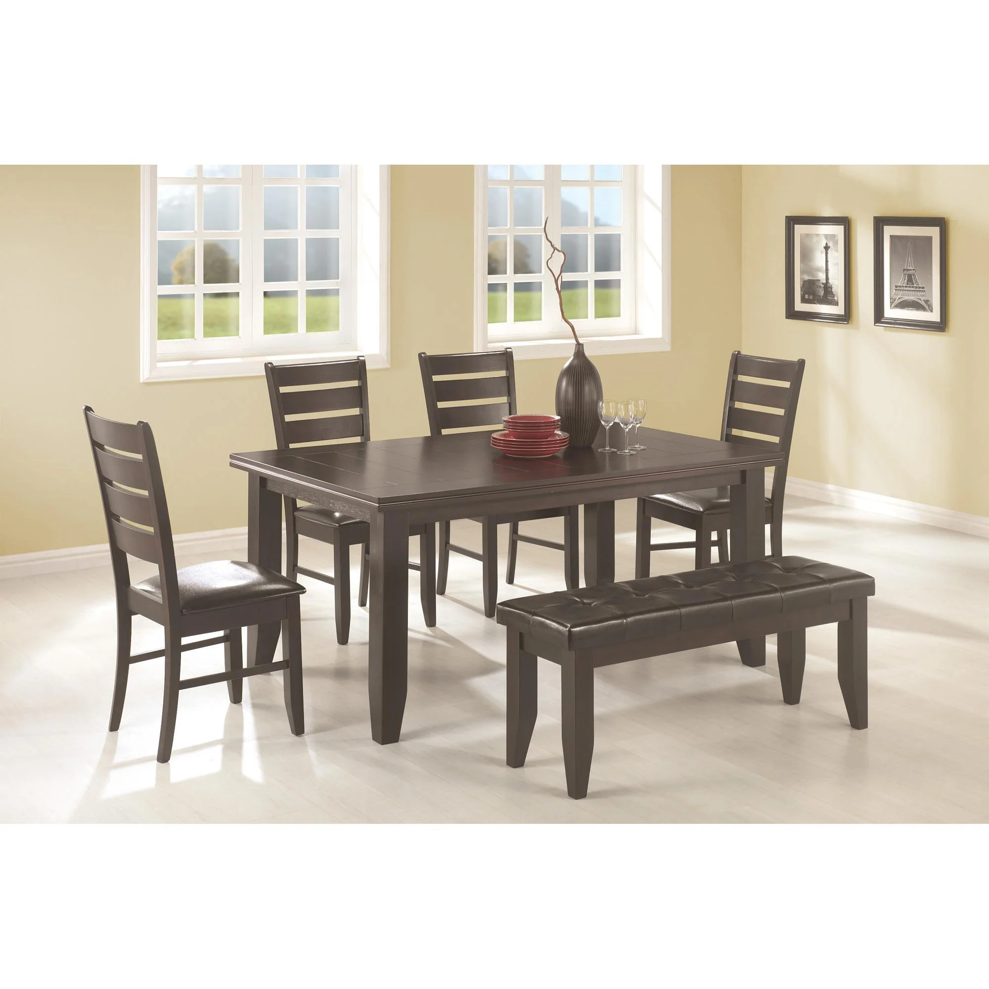 Coaster Furniture Dalila 102723 Leatherette Upholstered Wood Dining Bench - Cappuccino - Image 3