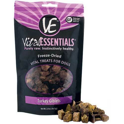 Vital Essentials Freeze-Dried Vital Treats Grain Free Turkey Giblets Freeze Dried Dog Treat, 2 oz - Image 1