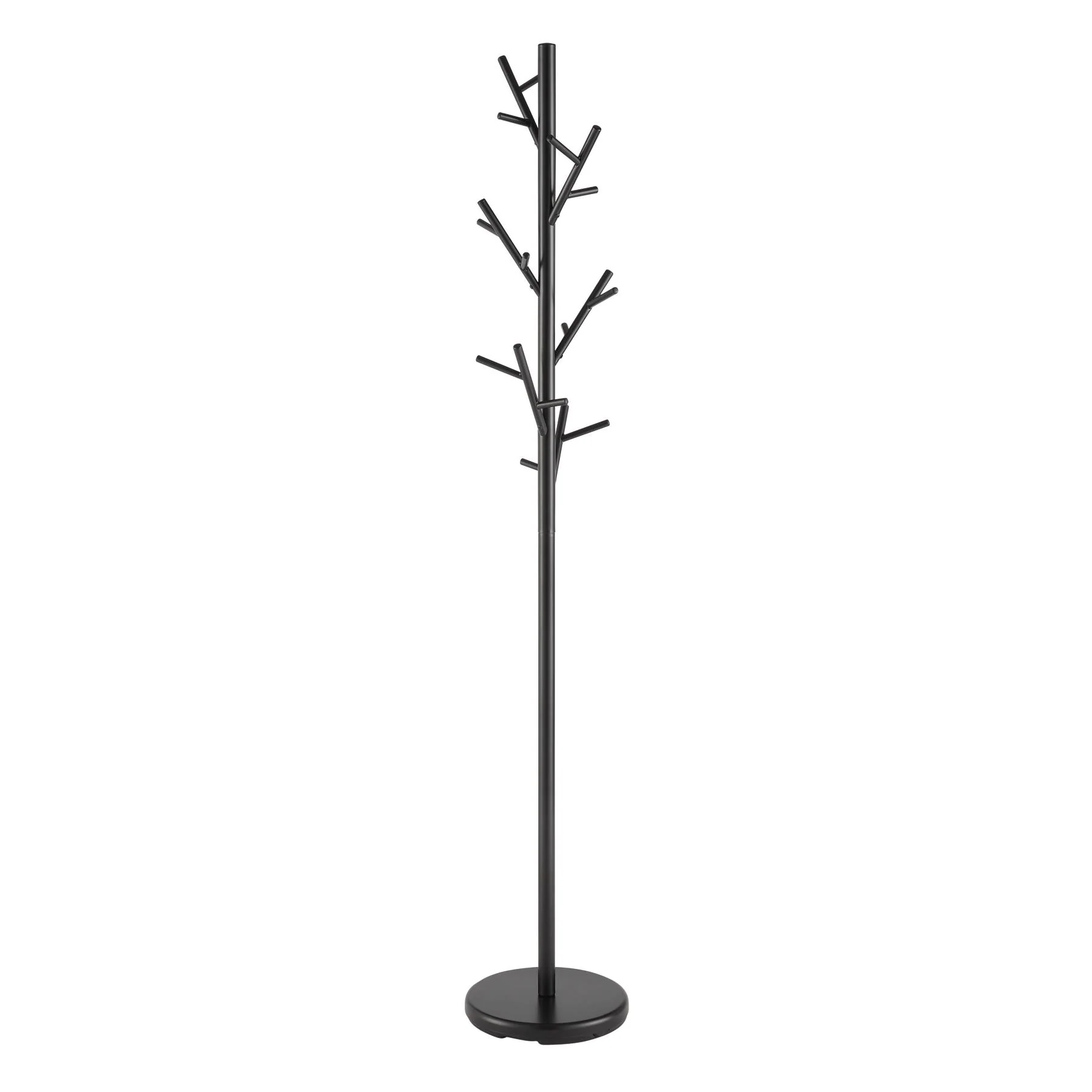 Coaster Furniture Clover 900897 18 Hook Freestanding Metal Coat Rack Hat Hanger – Black