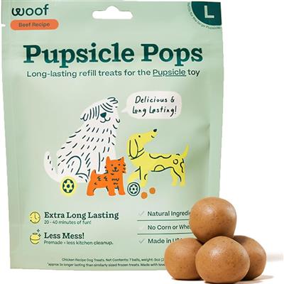 Woof Pupsicle Pops Freezable Dog Treats Beef Large 8oz - Image 1
