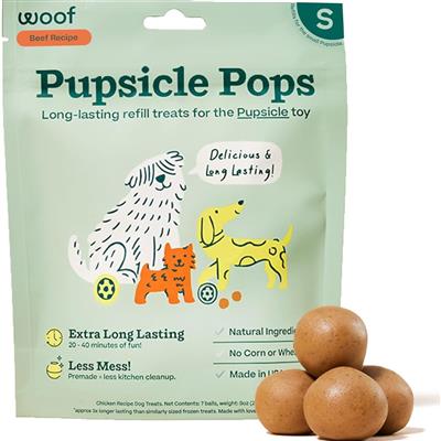 Woof Pupsicle Pops Freezable Dog Treats Beef Small 6oz - Image 1