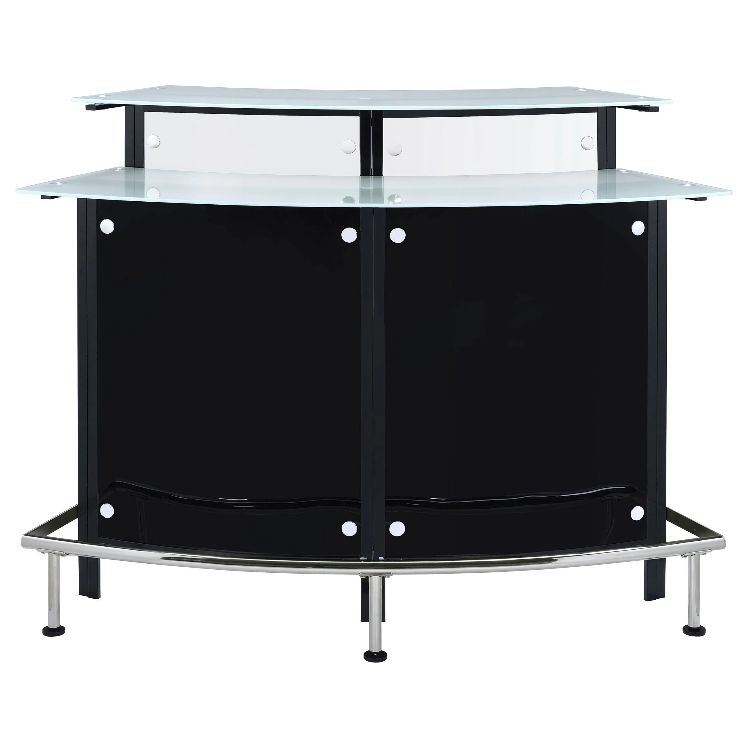 Coaster Furniture Keystone 100139 Curved Glass Top Home Bar Wine Cabinet - Black - Image 2