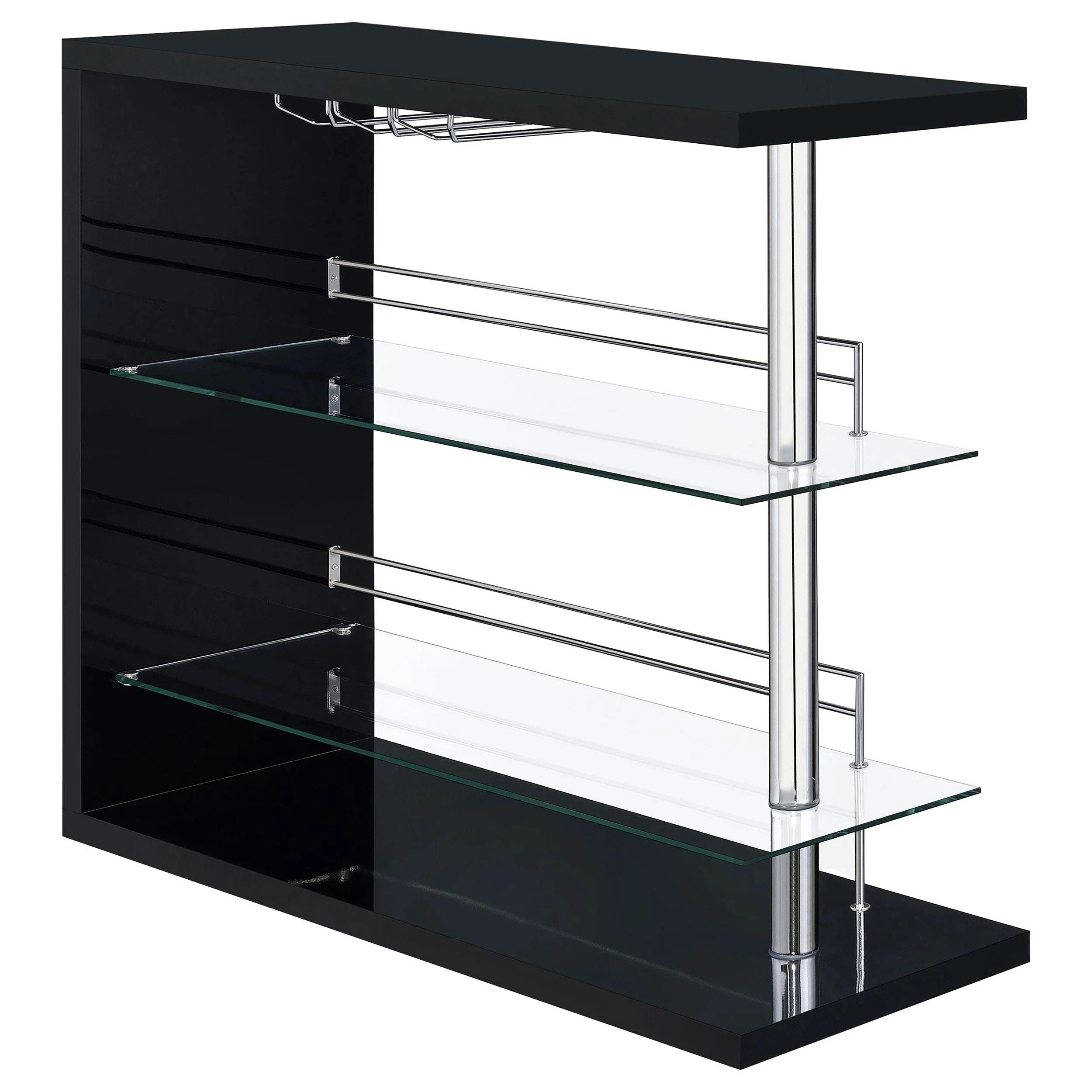 Coaster Furniture Prescott 100165 Rectangular Home Wine Table - Black High Gloss - Image 1