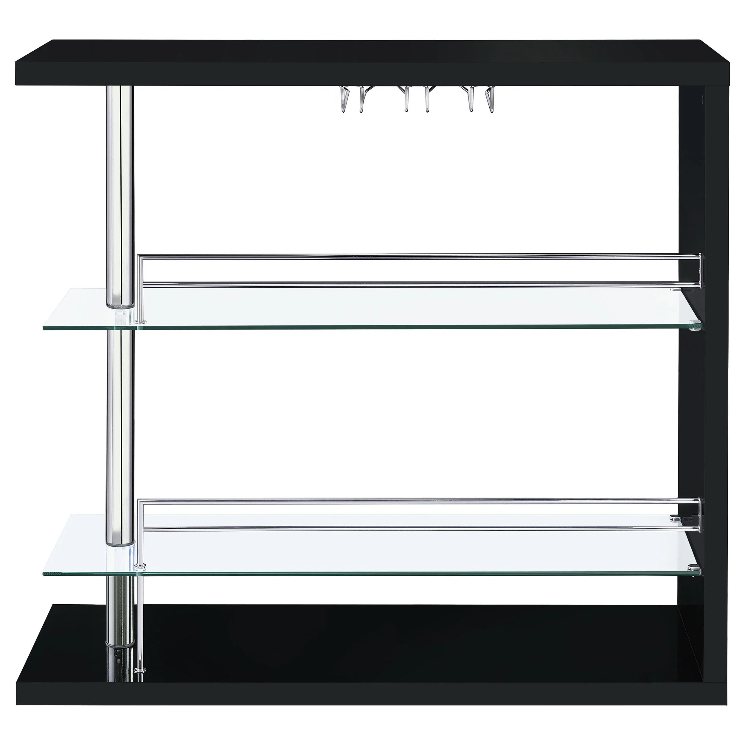 Coaster Furniture Prescott 100165 Rectangular Home Wine Table - Black High Gloss - Image 3