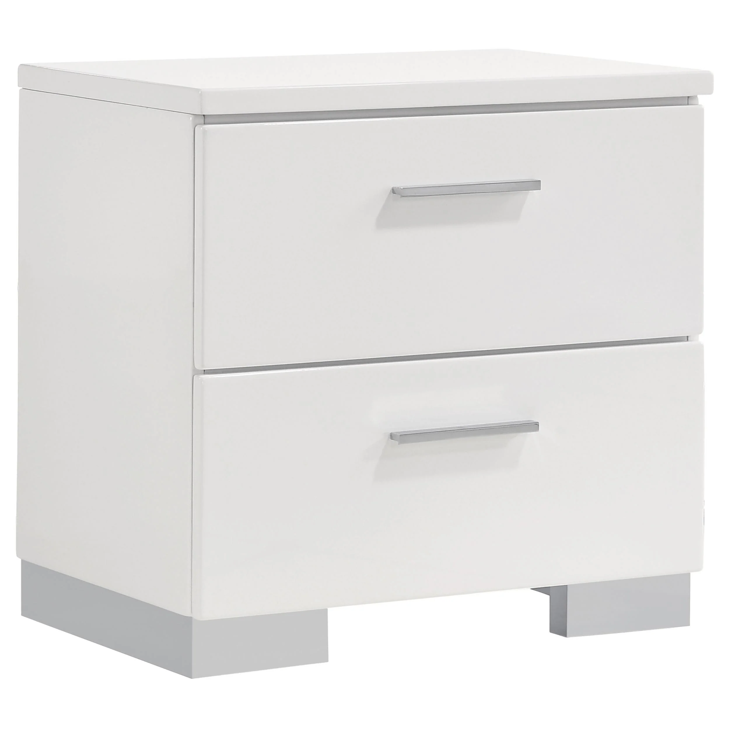 Coaster Furniture Felicity 203502 2-Drawer Nightstand - White High Gloss - Image 1