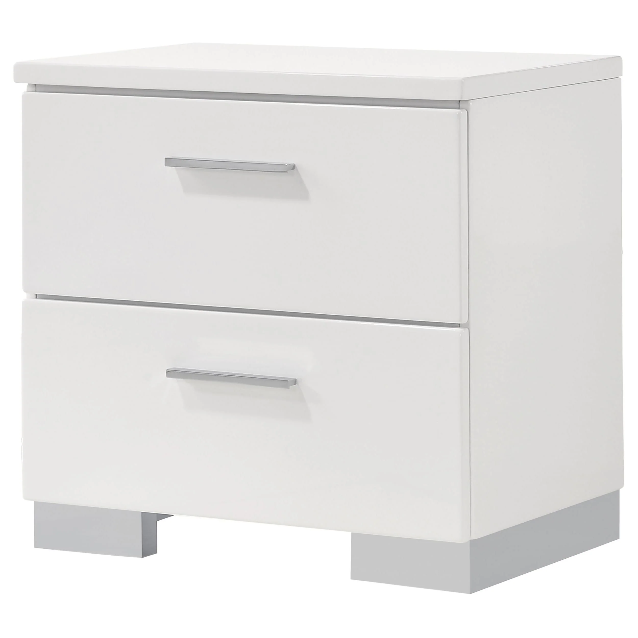 Coaster Furniture Felicity 203502 2-Drawer Nightstand - White High Gloss - Image 3
