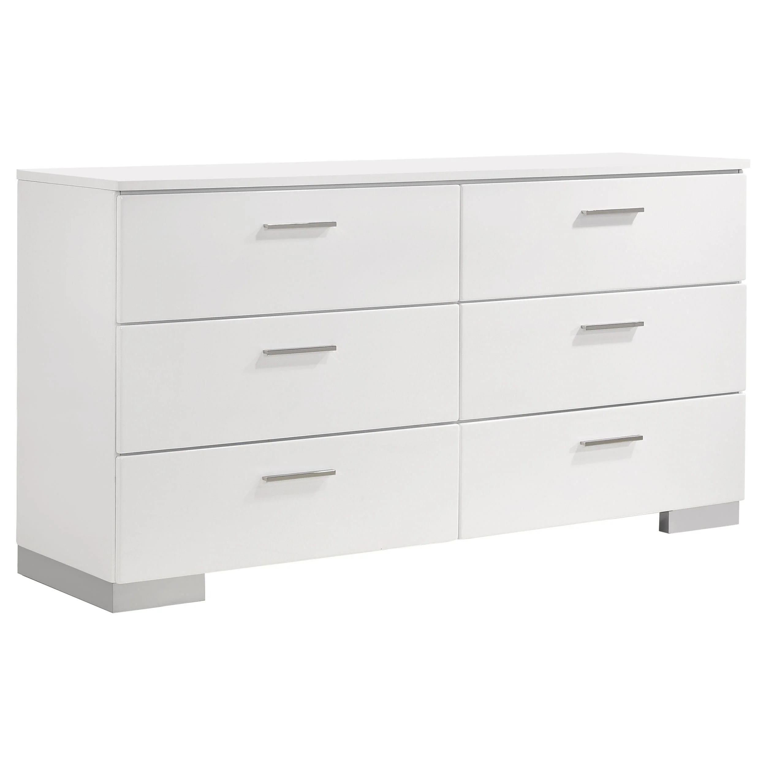 Coaster Furniture Felicity 203503 6-Drawer Dresser - White High Gloss - Image 1