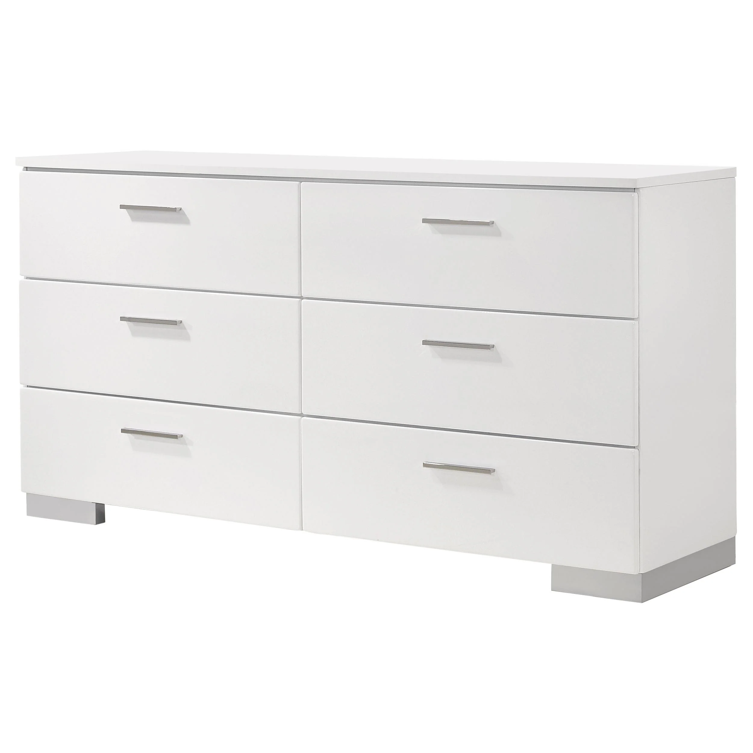 Coaster Furniture Felicity 203503 6-Drawer Dresser - White High Gloss - Image 3