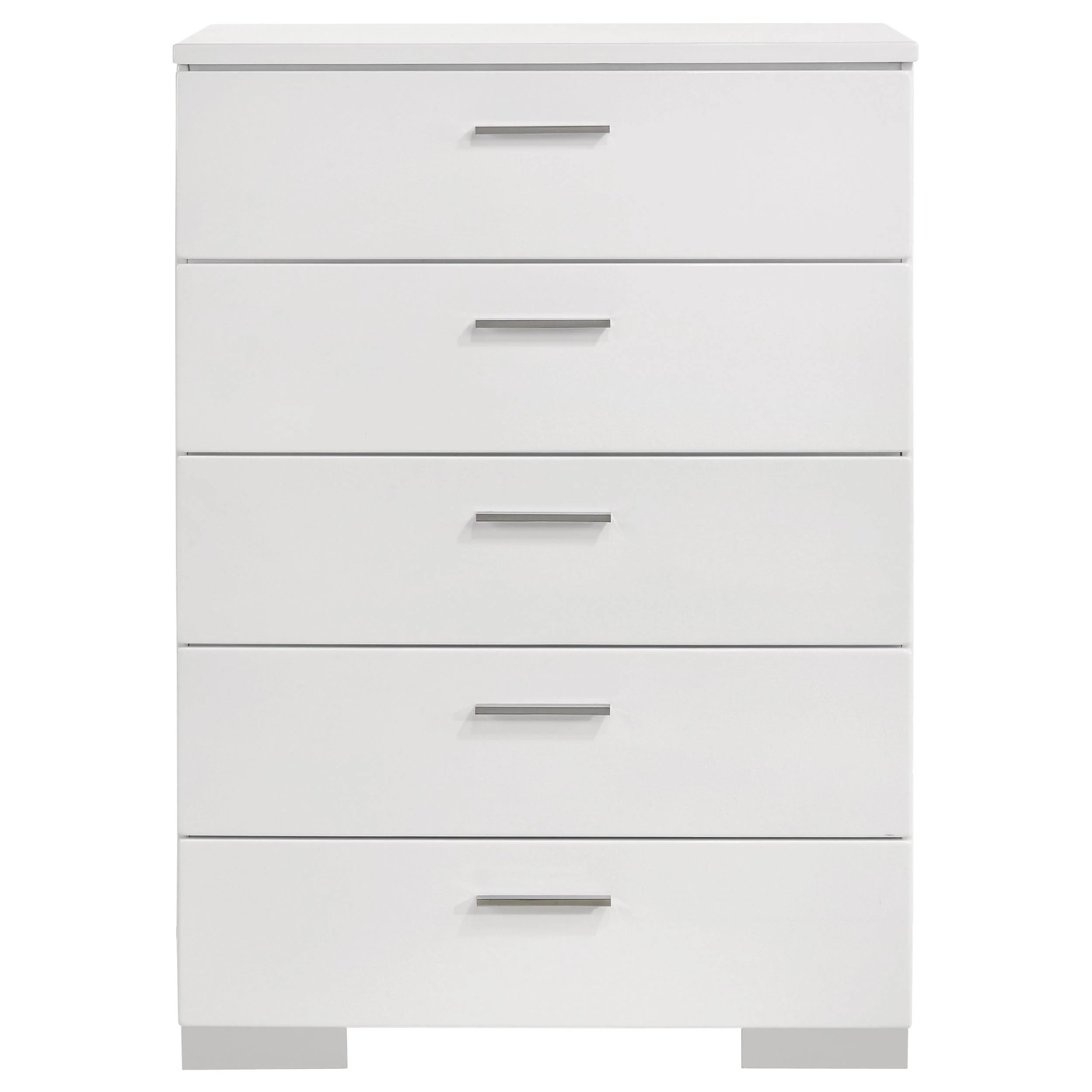 Coaster Furniture Felicity 203505 5-Drawer Bedroom Chest - White High Gloss - Image 2