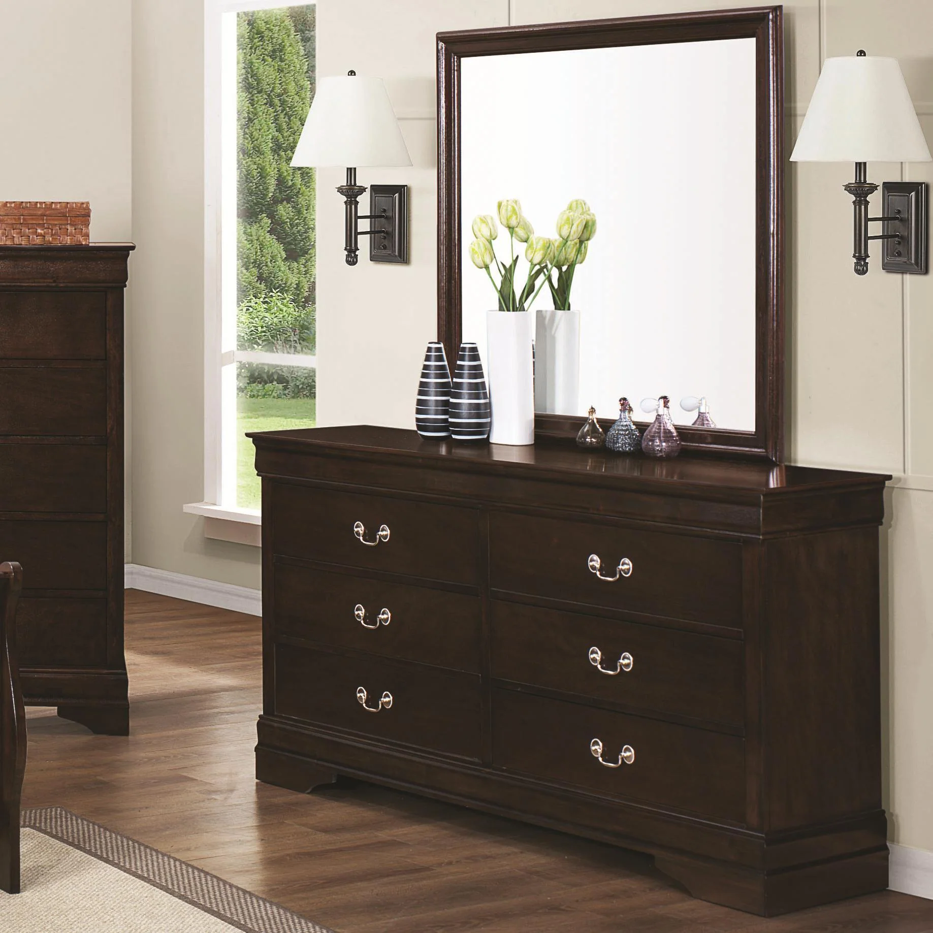 Coaster Furniture Louis Philippe 202414 Dresser Mirror - Cappuccino - Image 2