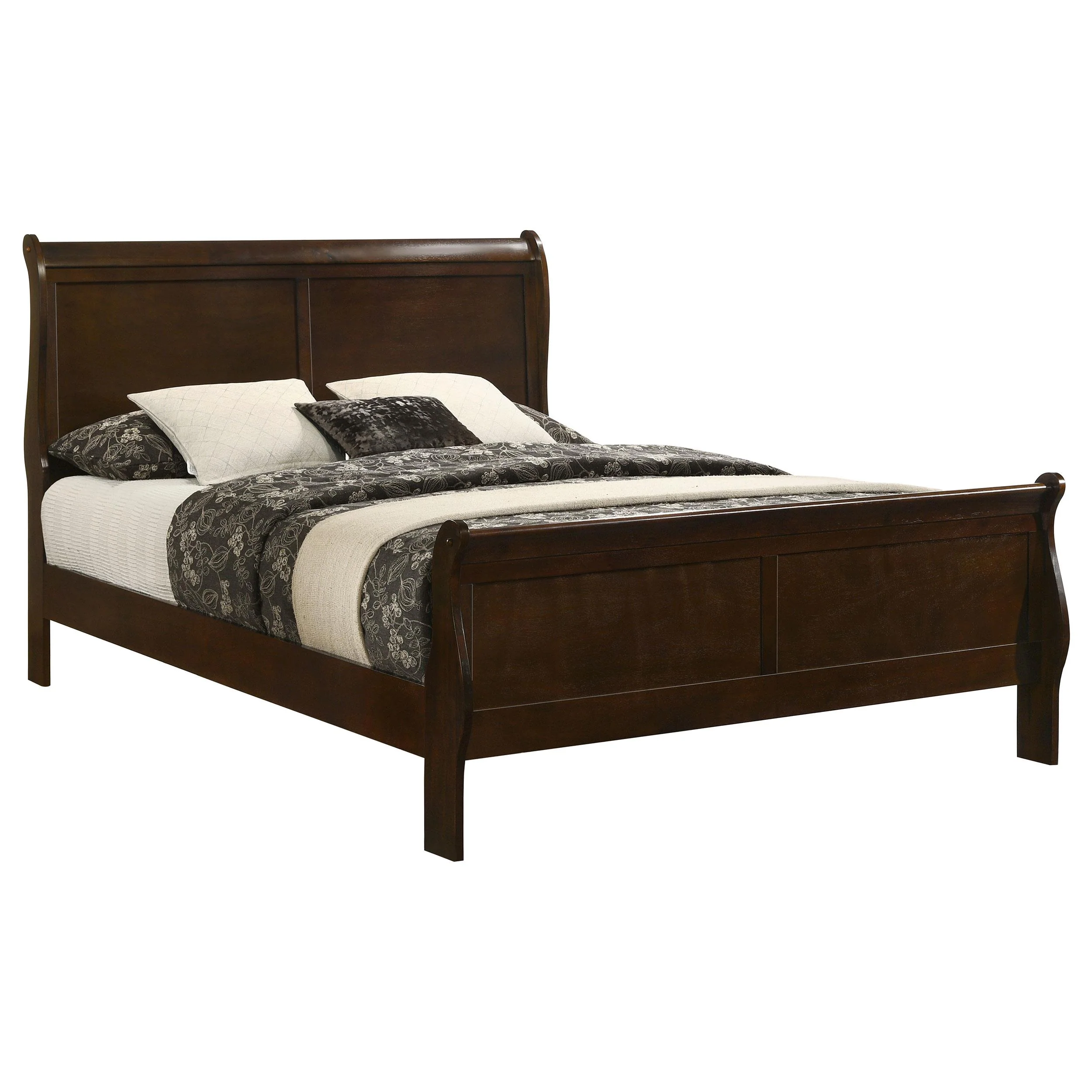 Coaster Furniture Louis Philippe 202411Q Wood Queen Sleigh Bed - Cappuccino - Image 2