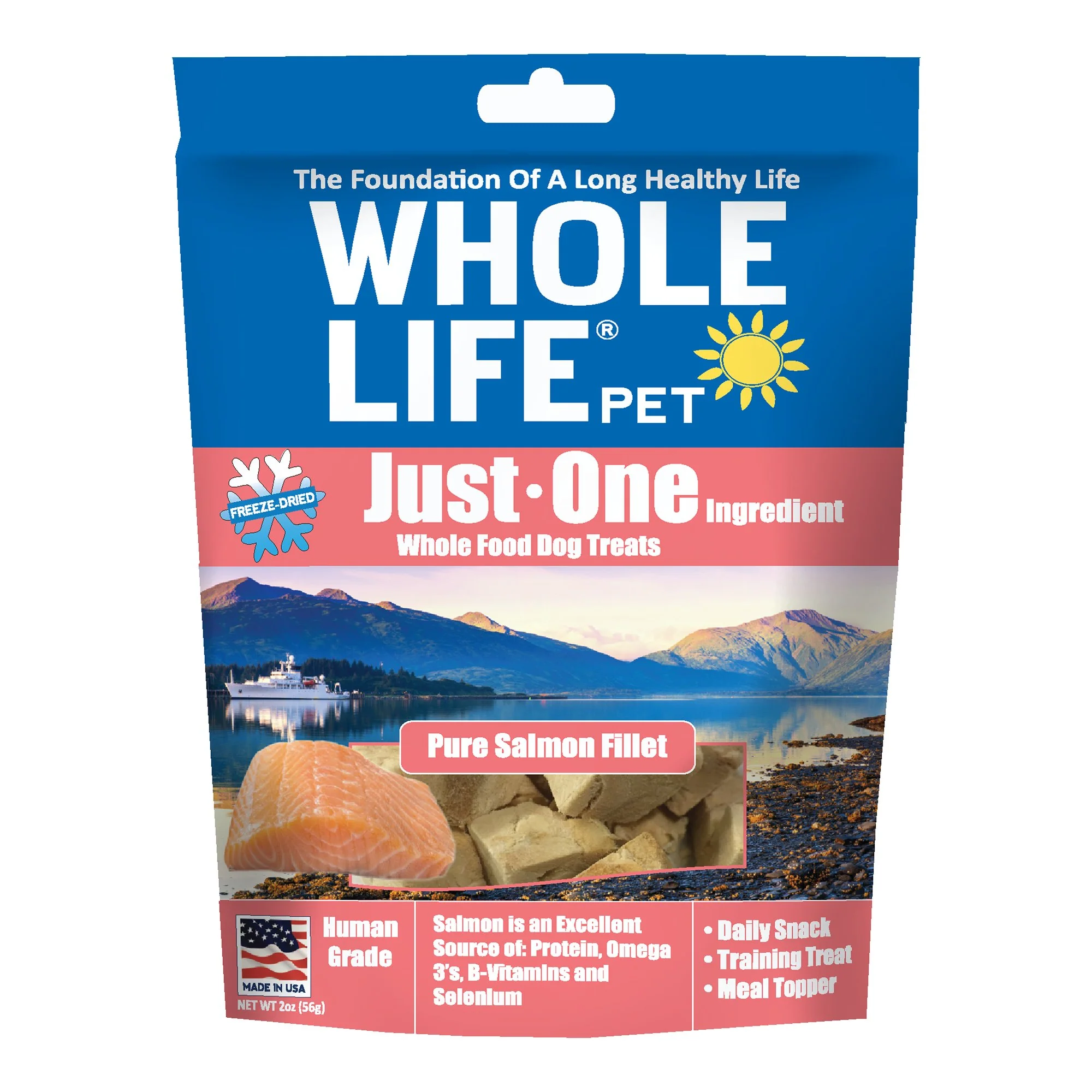 Whole Life Pet Just One Ingredient Salmon Freeze Dried Dog Treats 2oz - Image 1