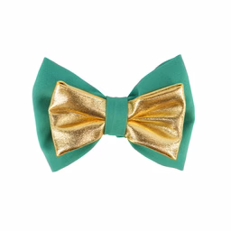 Coastal Accent Metallic Dog Collar Embellishment, Green Bowtie - Image 1
