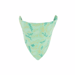 Coastal Accent Metallic 7in by 10in Over the Collar Dog Bandana, Graceful Green Leaves - Image 1