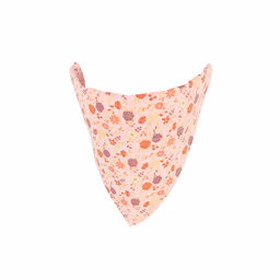 Coastal Accent Metallic 7in by 10in Over the Collar Dog Bandana, Delicate Pink Flowers - Image 1
