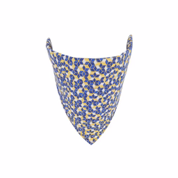 Coastal Accent Metallic 7in by 10in Over the Collar Dog Bandana, Classic Blue Diamonds - Image 1
