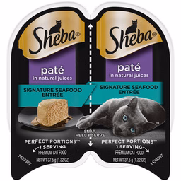 Sheba Perfect Portions Soft Wet Cat Food Pate in Natural Juices Signature Seafood Entree, 2.6 oz. Easy Peel Twin-Pack Trays - Image 1