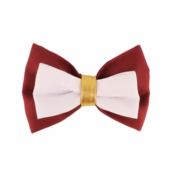 Coastal Accent Metallic Dog Collar Embellishment, Burgundy Bow - Image 1