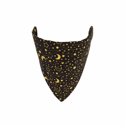 Coastal Accent Metallic 7in by 10in Over the Collar Dog Bandana, Bright Black Galaxy - Image 1