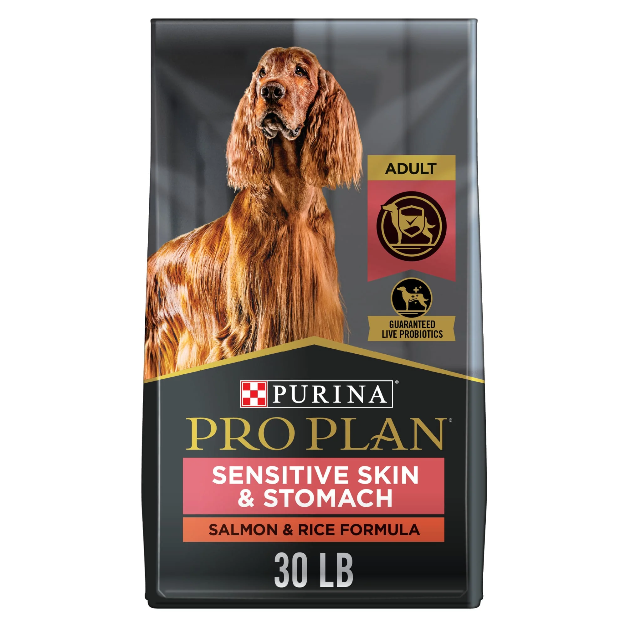 Purina Pro Plan Sensitive Skin Dog Food for Sensitive Stomachs, Salmon and Rice Formula - 30 lb. Bag - Image 1